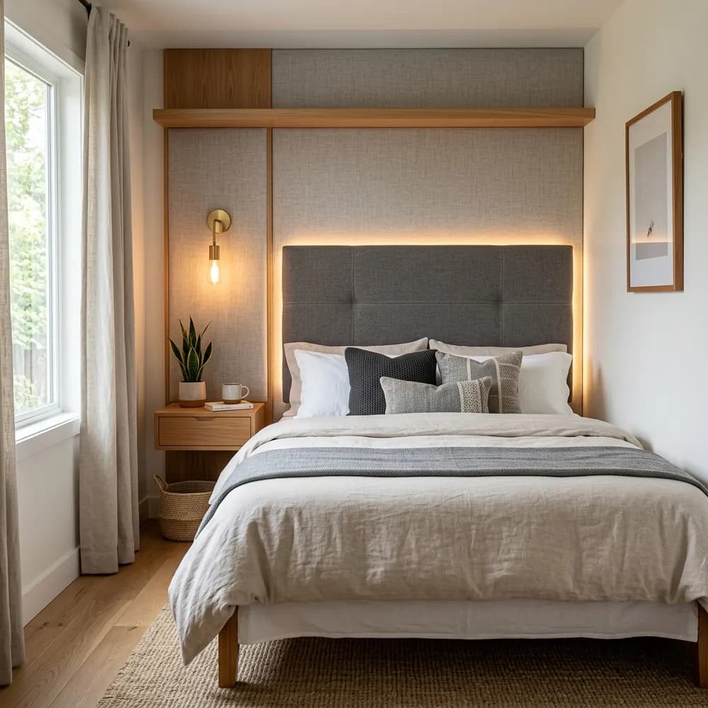 17 Headboard Ideas for Small Bedrooms featuring cozy design and layout