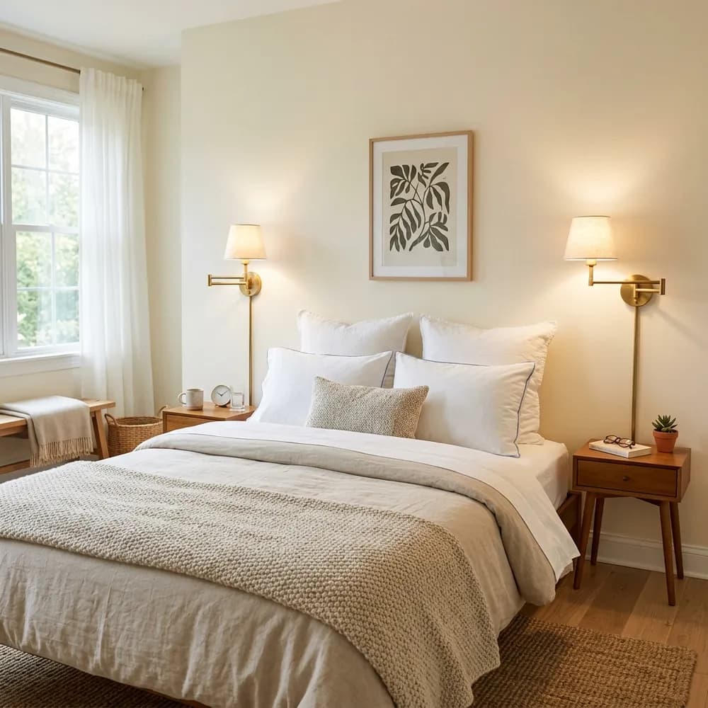 17 Lighting Layouts Ideas for Small Bedrooms featuring cozy design and layout