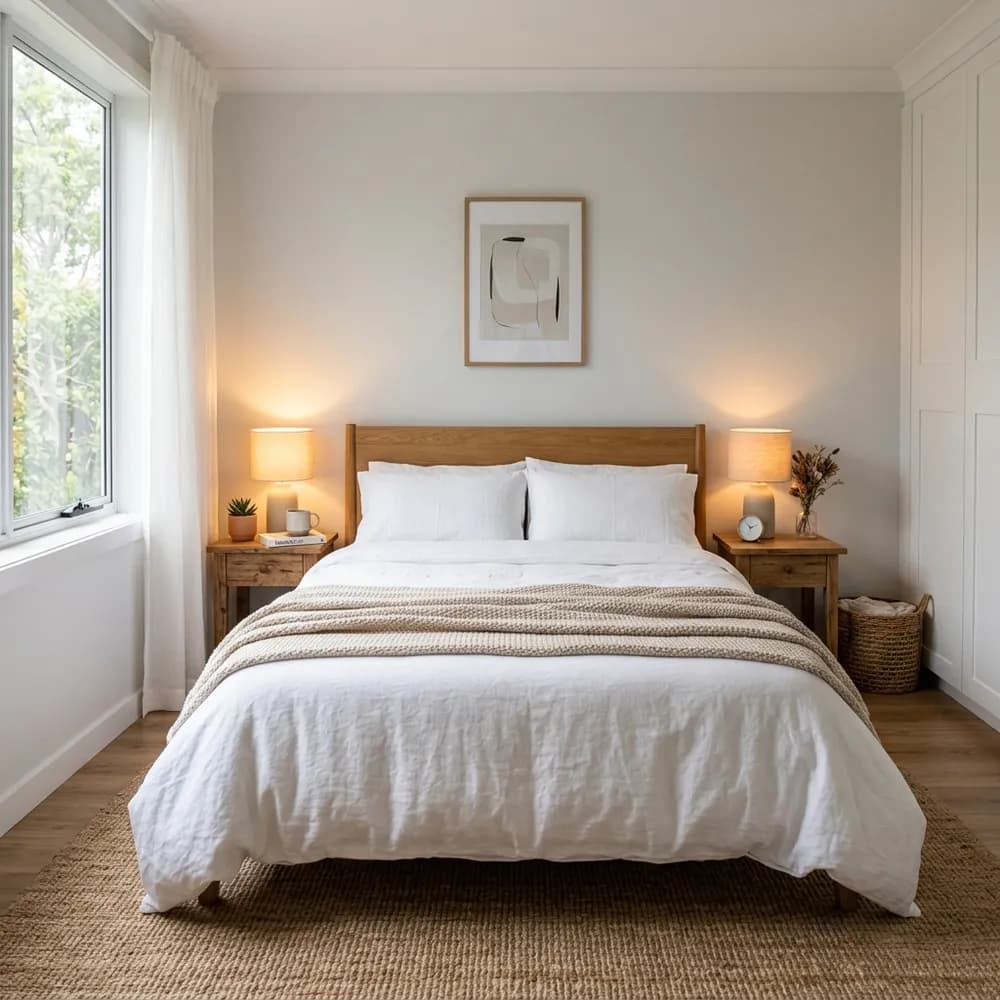 17 Small Bedroom Layout Ideas with a Queen Bed featuring cozy design and layout