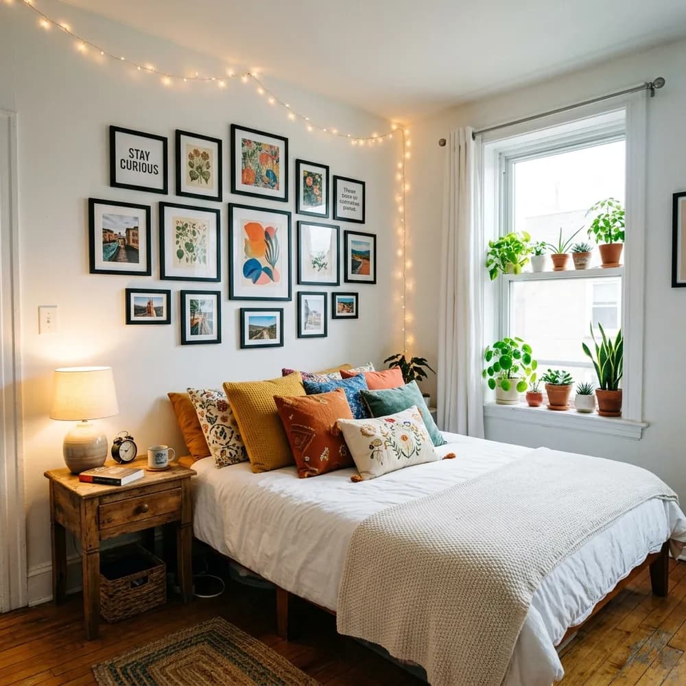 A beautifully styled 25 plant corner ideas for small living rooms showcasing apartment-scale sofas and floating TV consoles.