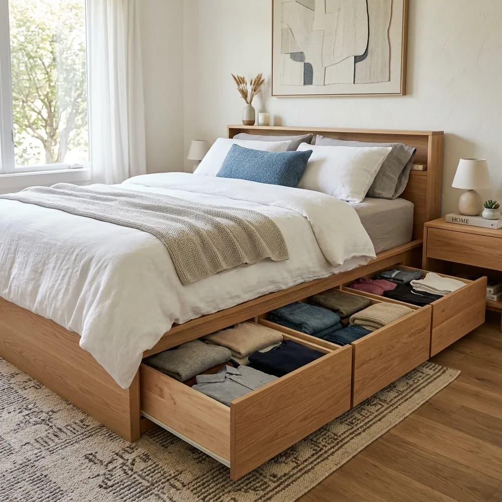 A beautifully styled 35 small home organization ideas for renters showcasing decluttering systems and hidden multi-zone storage.