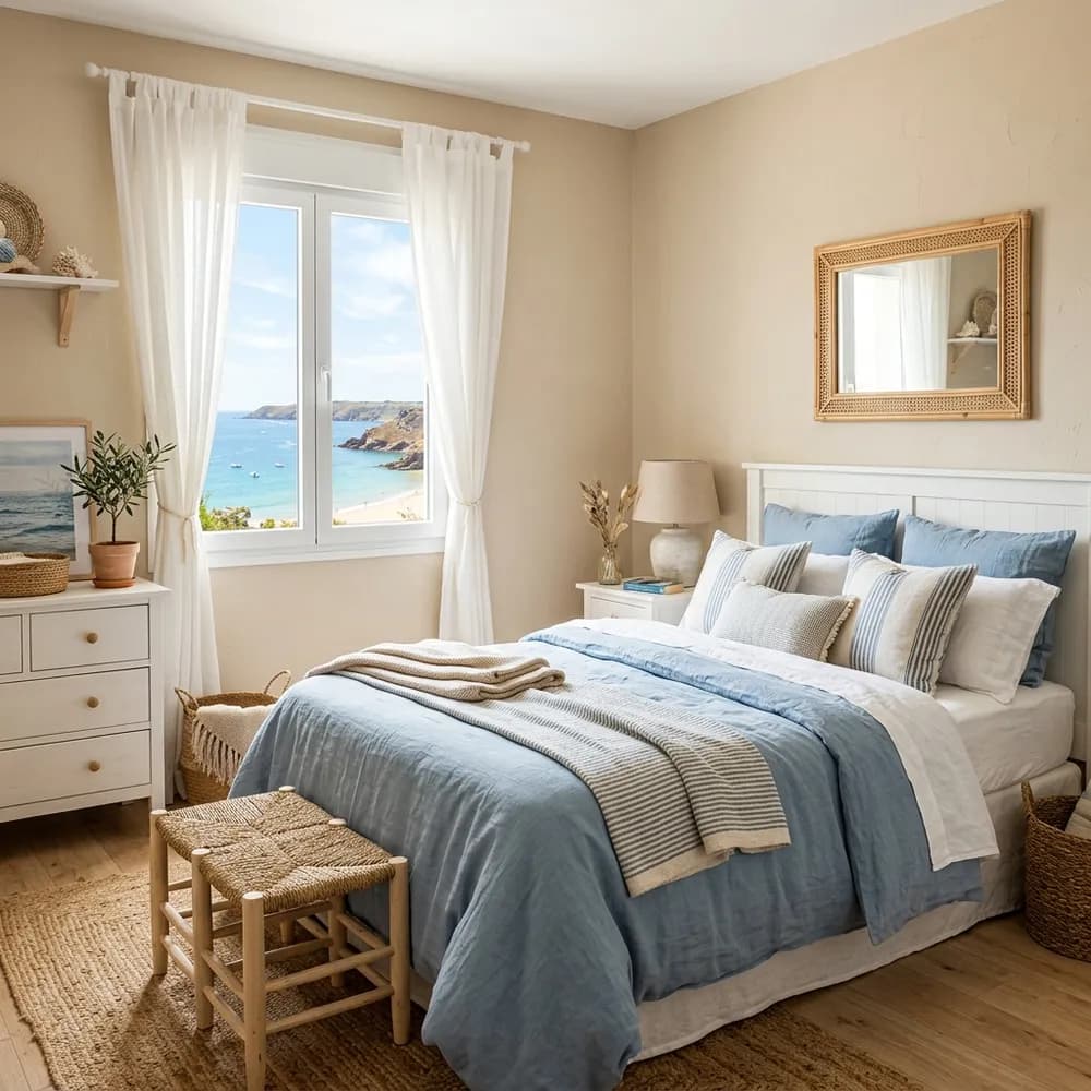 41 Coastal Small Bedroom Ideas That Feel Bigger featuring cozy design and layout
