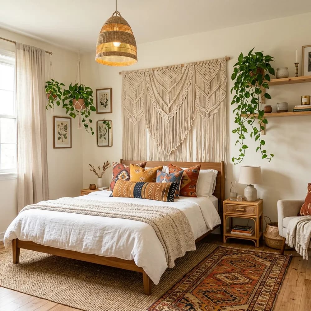 A beautifully styled earthy diy decor ideas for a small home showcasing handmade wall art and budget room transformations.