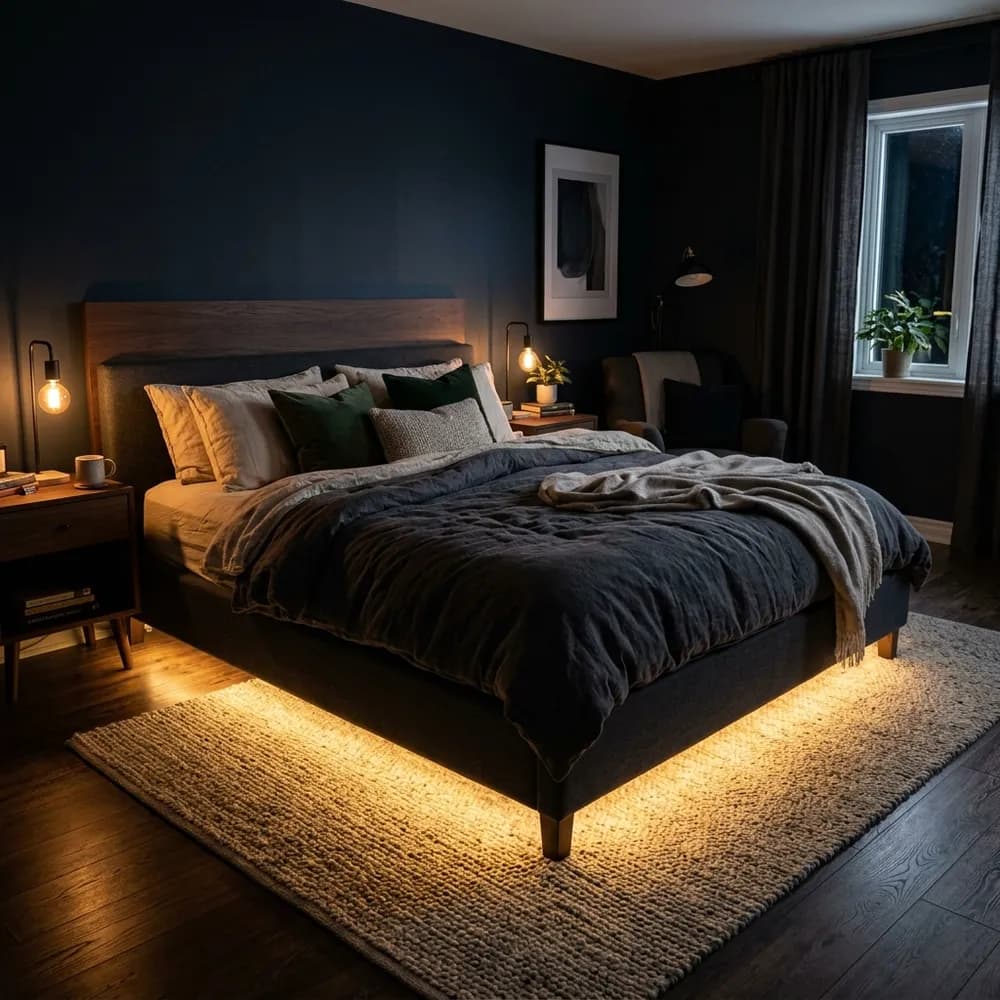 A beautifully styled home color palettes that make small spaces feel moody showcasing curated color harmony and 60-30-10 color rule.