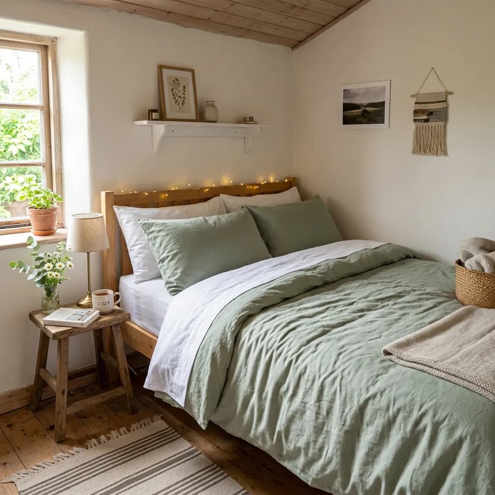 A beautifully styled organic modern diy decor ideas for a small home showcasing handmade wall art and budget room transformations.